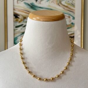 VNTG Gold Tone Beaded Chain Necklace Layering Statement Jewelry Quiet Luxury